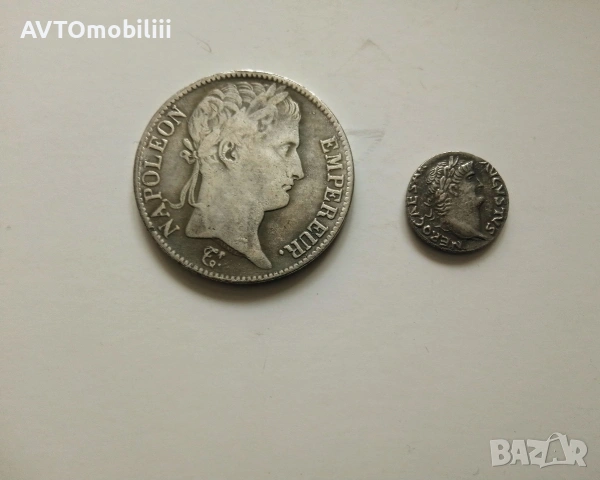 Продавам две посребрени монети на Наполеон и Нерон 