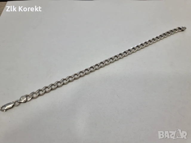 Сребърна гривна тип Панцер, снимка 2 - Гривни - 54345599