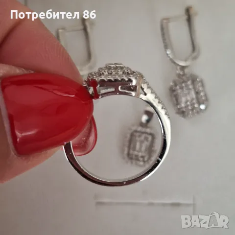 Нов елегантен сребърен комплект , снимка 3 - Бижутерийни комплекти - 56473949