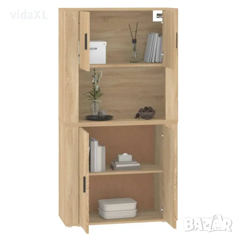 vidaXL Висок шкаф, сонома дъб, инженерно дърво, снимка 7 - Бюфети - 56146723