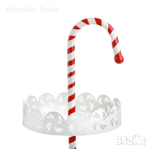 Коледен поднос Mercado Trade, 2 нива, Метал, Бял, снимка 4 - Прибори за хранене, готвене и сервиране - 52471876