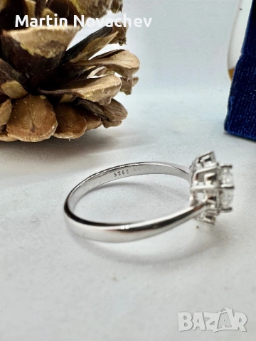 Сребърен пръстен с кубичен Цирконий , снимка 6 - Пръстени - 53098919