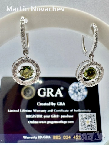 Сребърни обеци с мойсанит (Диамант) 0.5 карата