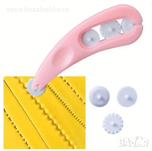 Ембосер резачка с 4 валяка за декориране на фондан за декорация на торта , снимка 2 - Форми - 52939303