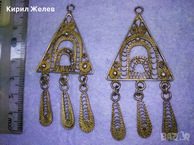 ПРЕКРАСНИ СТАРИННИ ВЪЗРОЖДЕНСКИ ОБЕЦИ ФИЛИГРАННО СРЕБРО ВИСОКА ПРОБА МАЙСТОРСКА РЪЧНА РАБОТА 40597, снимка 4 - Антикварни и старинни предмети - 42601260