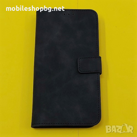 калъф за Samsung Galaxy A25 страничен със силикон и закопчаване черен, снимка 1