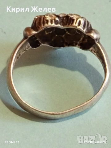 Сребърен пръстен с формата на сърце ❤️ с инкрустиран ПЛАНИНСКИ КРИСТАЛ ювелирна изработка 34457, снимка 8 - Пръстени - 52881665