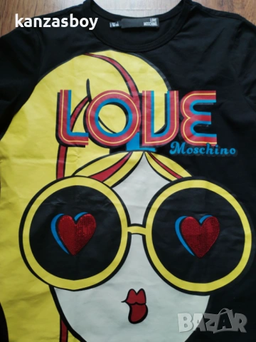 Love Moschino - страхотна дамска тениска КАТО НОВА Л, снимка 3 - Тениски - 53910687