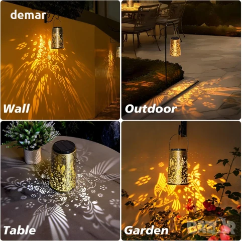 Соларни фенери Glostravier Hummingbird за външна употреба, пакет от 2 висящи соларни лампи, снимка 7 - Соларни лампи - 50594535