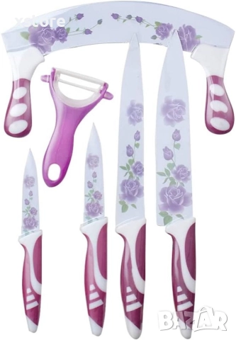 6в1 Комплект за рязане с керамичен чопър и белачка - 6 части, снимка 7 - Прибори за хранене, готвене и сервиране - 52695211