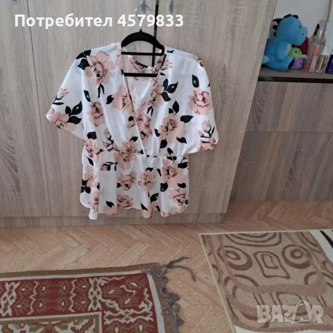 Дамска блуза на цветя, снимка 2 - Тениски - 51542210