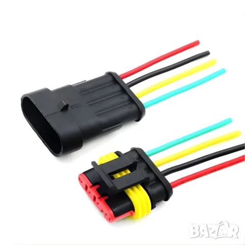 Водоустойчива букса за МПС 4 пина 12V 24V, снимка 2 - Аксесоари и консумативи - 55864706