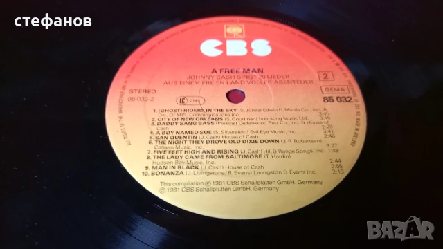 Дългосвиреща грамофонна плоча JOHNNY CASH a free man, Холандска преса, снимка 7 - Грамофонни плочи - 51266392