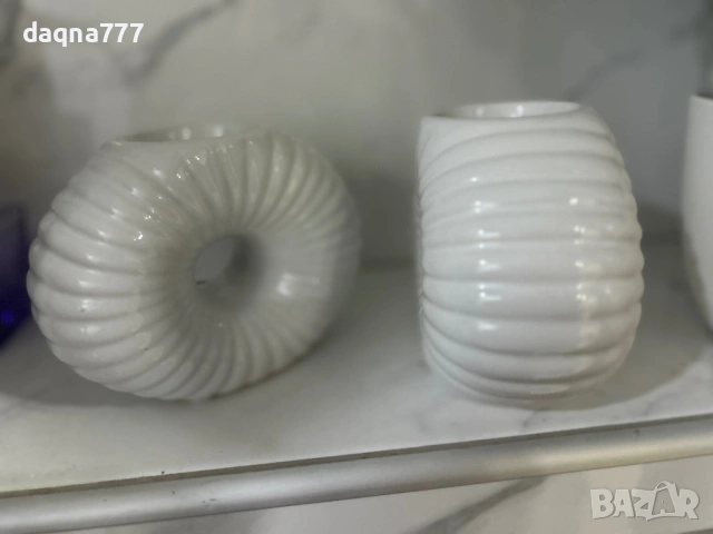 2 броя керамични свещници, снимка 5 - Декорация за дома - 54222040