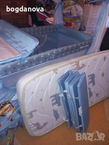 Бебешко легло/кошара на 2 нива с матрак, снимка 4 - Бебешки легла и матраци - 53996748