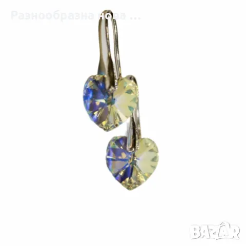 Обеци с кристал Сърце, снимка 3 - Обеци - 48619248