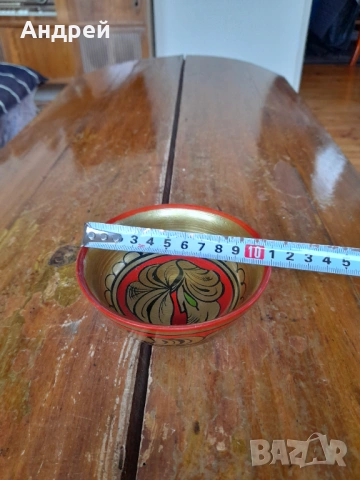 Стара дървена паница,хохлома #11, снимка 6 - Други ценни предмети - 53076872