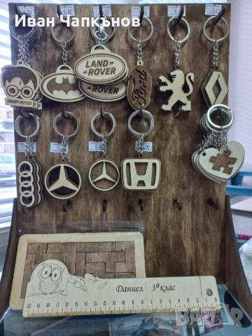 Ключодържател двоен ръчно изработен сърце и парче пъзел, снимка 4 - Ръчно изработени сувенири - 44574787