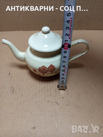 Соц Старо Малко Емайлирано Чайниче Чайник. , снимка 12 - Антикварни и старинни предмети - 51781562