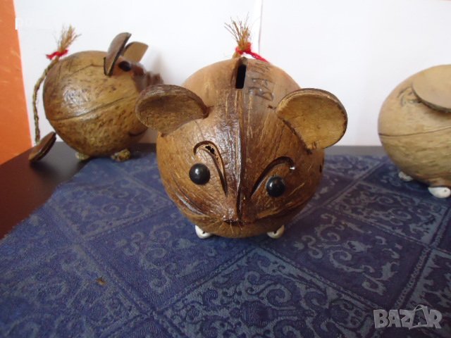 кокосова касичка - прасе ,мишка ,слон,кокосова риба - сувенир, снимка 4 - Декорация за дома - 44508069
