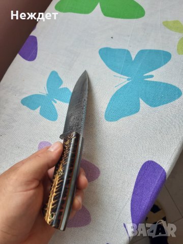 Нож от дамаска стомана, снимка 4 - Ножове - 33910769