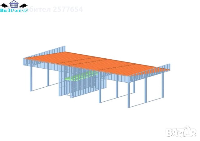 Конструкция за Автомивка 140м² - 17.14m x 8.16 m, снимка 2 - Строителни материали - 44213388