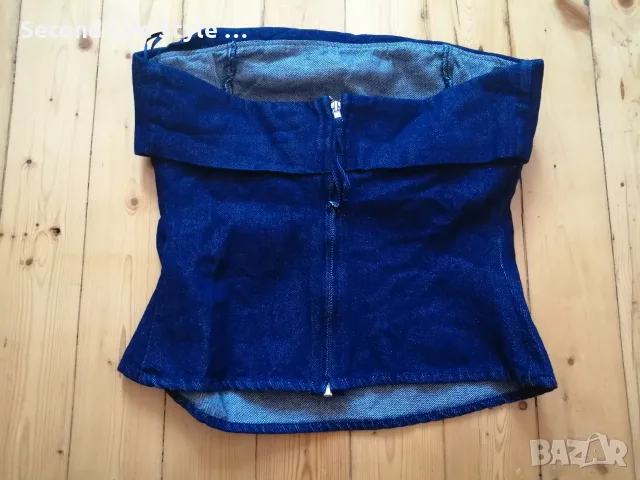 Zara корсет бюстие от деним р-р М, снимка 7 - Корсети, бюстиета, топове - 55707937