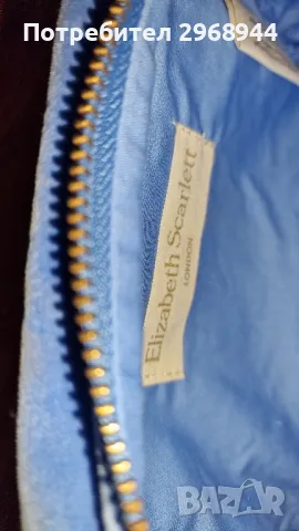 Elizabeth Scarlett Hummingbird Light Blue Velvet Makeup Bagкозметична чанта, снимка 5 - Чанти - 48824693