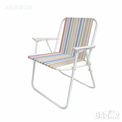 Плажен сгъваем стол цветни райета 73*52*43cm, снимка 5 - Столове - 50600944