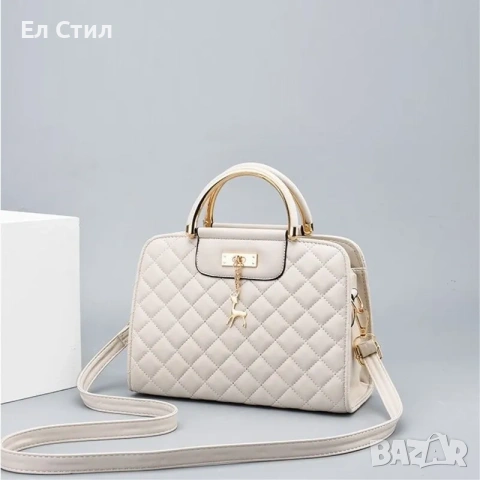 💕Дамска чанта Anastasia Beige цвят екрю