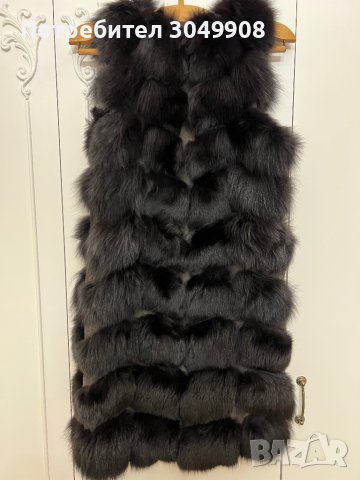 Дълъг елек от естествен косъм лисица, снимка 3 - Елеци - 42848378