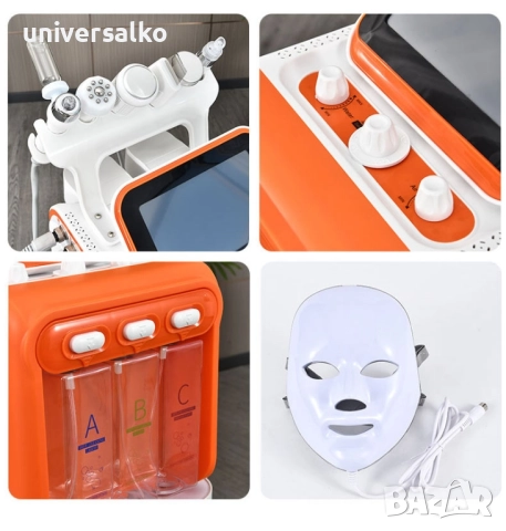 Козметичен уред за водно дермабразио 7 в 1 кислороден спрей, BIO RF, студен чук, ултразвук и шпатула, снимка 3 - Козметични уреди - 30841210