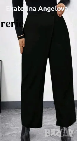 Тънък черен панталон висока талия с ластик 2XL 3XL 2ХЛ 3ХЛ EU50 EU52