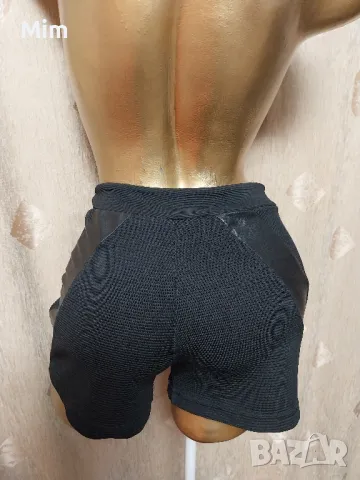 AMISU 40 Черен къс клин / панталонки / странично с кожа, снимка 4 - Клинове - 49867161