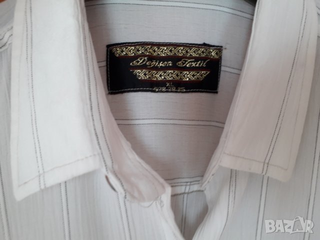 Мъжка риза къс ръкав от кенар бяла размер L, снимка 5 - Ризи - 29160982