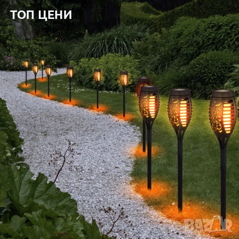 Соларна лампа за градина тип факла