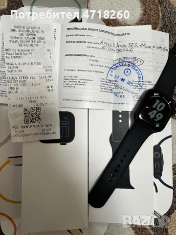Apple Watch SE 3 44mm Midnight – отлично състояние, снимка 4 - Мъжки - 53214827