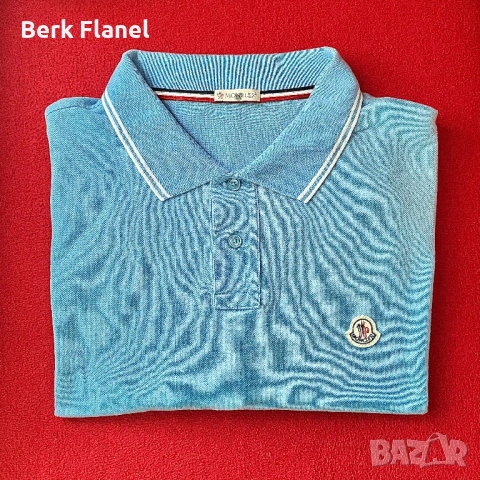 Moncler polo/поло тениска, ОРИГИНАЛНА, светъл син цвят