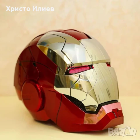 Marvel Моторизирана маска Iron Man MK5 1:1 с гласова команда Роботизирана каска Железния човек, снимка 2 - Друга електроника - 49126180