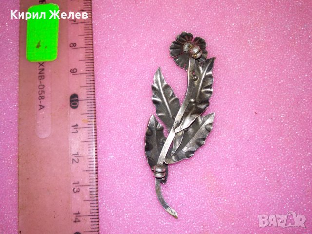 СТАРИННА СРЕБЪРНА БРОШКА ОКСИДИРАНО СРЕБРО с ПЕРЛА и МАРКАЗИТИ / НУЖДАЕ се от НОВА ИГЛА ОТЗАД! 43364, снимка 14 - Антикварни и старинни предмети - 44394049