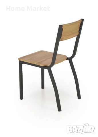 Комплект MILTON маса с 4 стола, натурално/черно   Материал - фурнирована плоскост - меламин , снимка 10 - Маси - 52596059