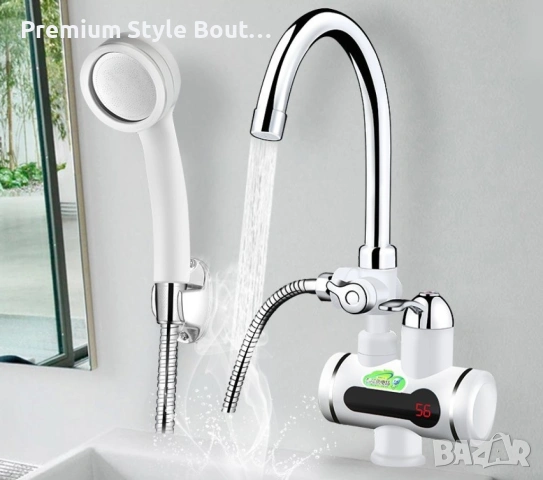 Смесител за вграждане в комплект с душ слушалка с проточен нагревател, снимка 9 - Бойлери - 53896090