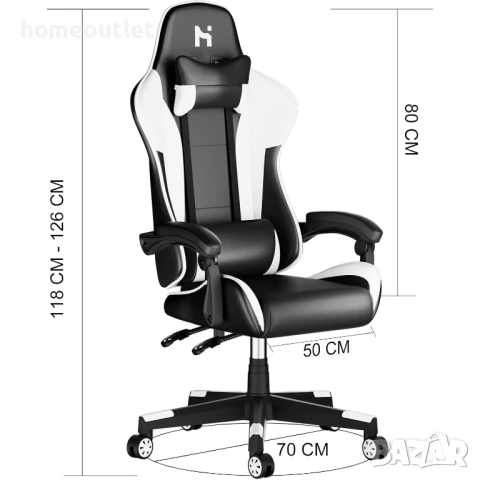 ПРОМОЦИЯ Офис / геймърски стол HL GC-01W (WHITE), снимка 4 - Столове - 51048254