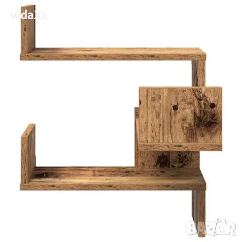 vidaXL Стенна ъглова етажерка от старо дърво 40x40x49,5 cm, снимка 5 - Етажерки - 56148224