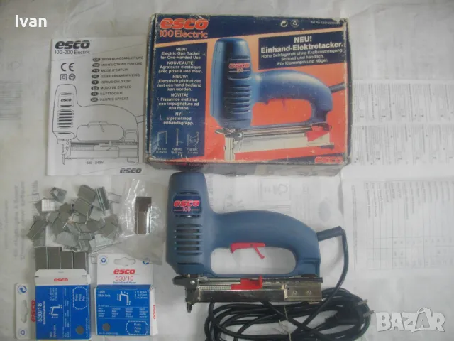 НОВ Made in ITALY ESCO 100 Electronic ИТАЛИАНСКИ ОРИГИНАЛЕН ЕЛЕКТРИЧЕСКИ ТАКЕР КОМБИНИРАН 8-20мм , снимка 9 - Други инструменти - 49292131