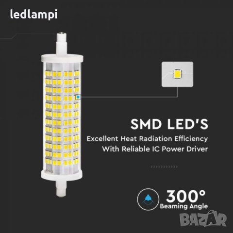 LED лампа 16W SMD R7s 117mm, снимка 3 - Лед осветление - 42025642