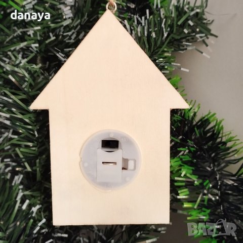 4133 Светеща коледна играчка за елха Къщичка със Снежко, снимка 5 - Декорация за дома - 42789262