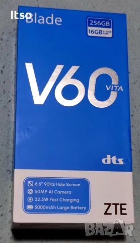 ZTE Blade V60 -НОВ с 36 м. гаранция 8 ядрен, 6 RАМ, 256 ROM, Android13, снимка 1