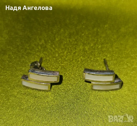Сребърни обеци със седеф - 17€, снимка 3 - Обеци - 41311985