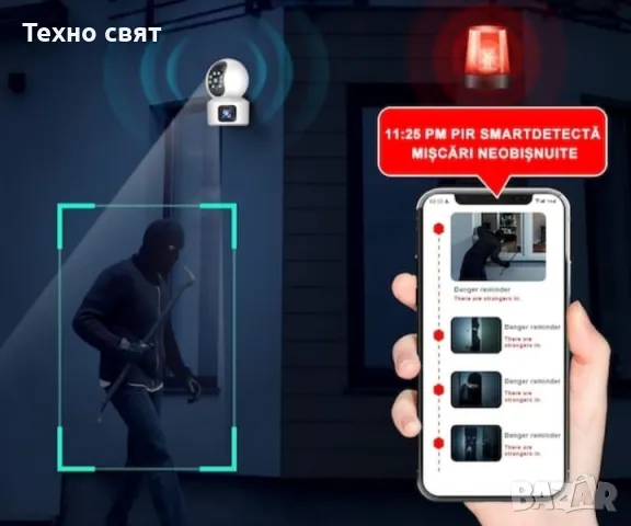 ICsee Двойна смарт камера за видеонаблюдение WI-FI КАМЕРИ, снимка 2 - Камери - 48349269